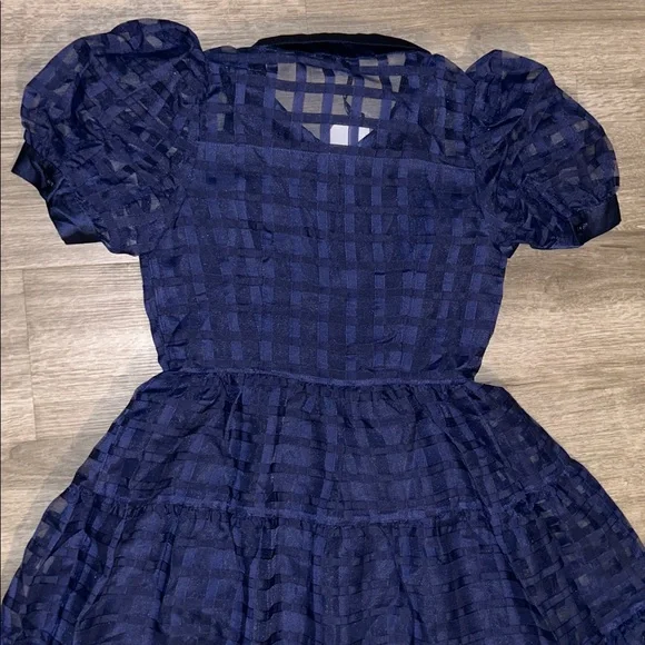 English factory Organza short sleeve button front midi dress - Picture 10 of 11